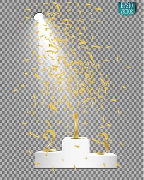 Empty winners podium with first, second and third place for award ceremony. V Stock-Illustration