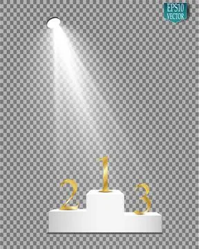 Empty winners podium with first, second and third place for award ceremony Stock Illustration