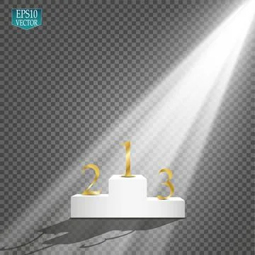 Empty winners podium with first, second and third place for award ceremony Stock Illustration