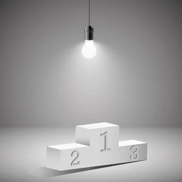 Empty winners podium with first, second and third place for award ceremony Ilustração Stock