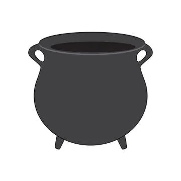 Empty witch cauldron, pot. Cartoon Vector illustration isolated on white back Stock Illustration