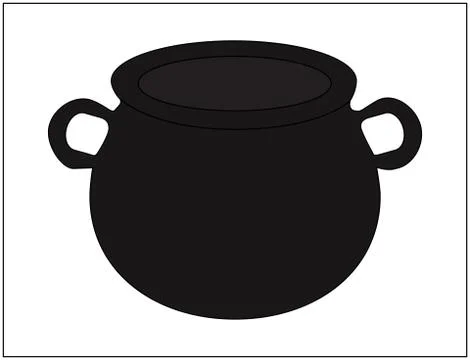 Empty witch cauldron,pot. Cartoon Vector illustration isolated on white backg Stock Illustration
