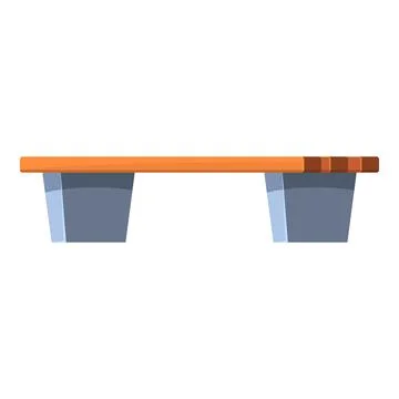 Empty wood bench standing in park or square Ilustração Stock