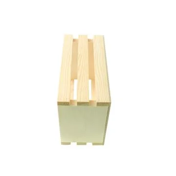 Empty wood box isolated on white background with clipping path Stock Illustration