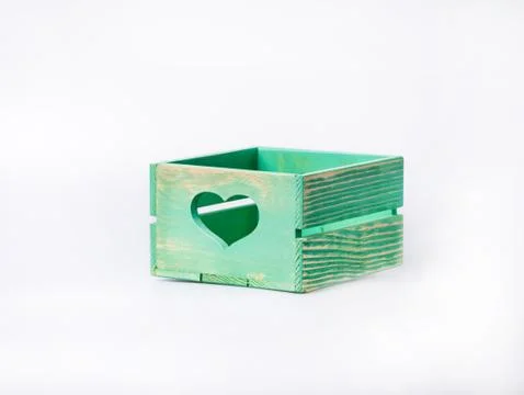 Empty wood box on white background Stock Photos