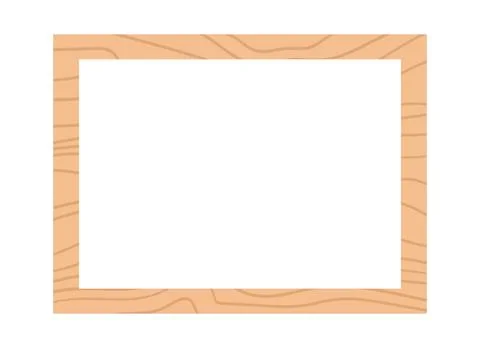 Empty wood frame with a copy space. Simple hand drawn vector illustration Stock Illustration