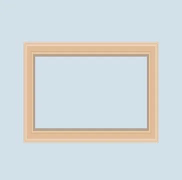 Empty wood frame on gray wall. Vector Illustration Stock Illustration