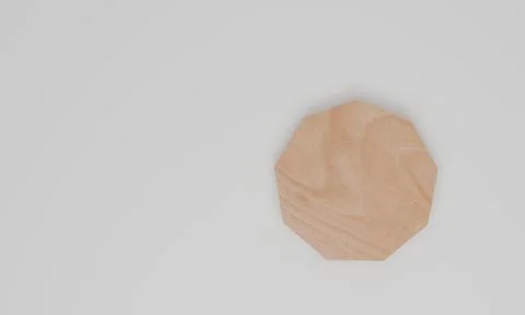 Empty wood hexagon on white background. Scene to show cosmetic product presen Stock-Illustration