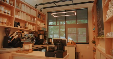 Empty Wood Modern Restaurant Stock Footage 320318853