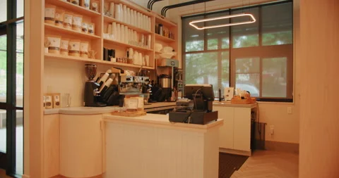 Empty Wood Modern Restaurant Stock Footage 320319040
