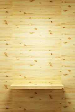 Empty wood shelf on wall Stock-Illustration