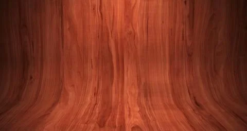 Empty Wood Studio Backdrop. 3D Rendering Stock Illustration