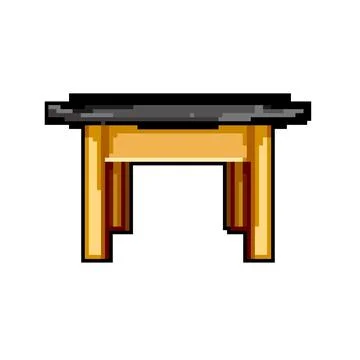Empty wood table game pixel art vector illustration Stock Illustration
