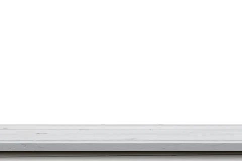 Empty wood table on isolate white background and display montage with copy sp Stock Photos