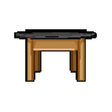 Empty wood table pixel art vector illustration Stock Illustration