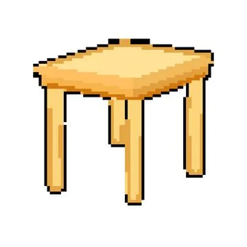 Empty wood table pixel art vector illustration Illustrazione stock