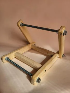 Empty Wooden Bead Loom Frame for Handmade Jewelry Crafting Tools Product Stock Photos