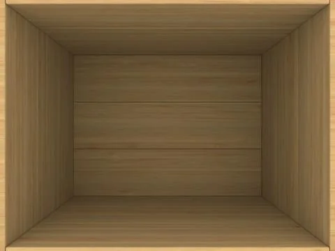 Empty wooden box. 3D image 库存插图