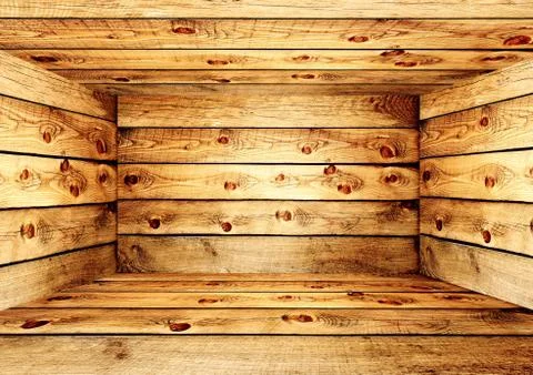 Empty wooden box Illustrazione stock