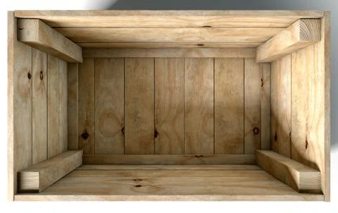 Empty Wooden Box Stock Illustration