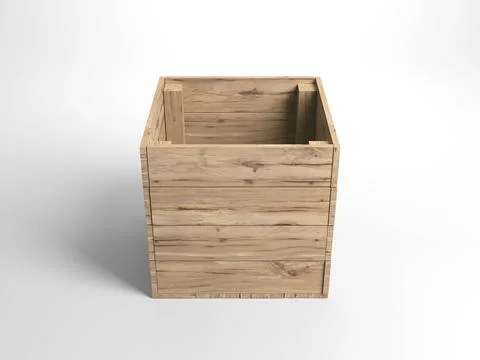 Empty Wooden Box 스톡 일러스트