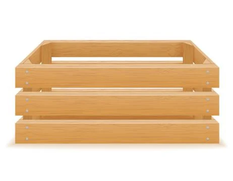 Empty wooden box vector illustration Stock Illustration