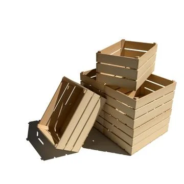 Empty wooden boxes Stock Illustration