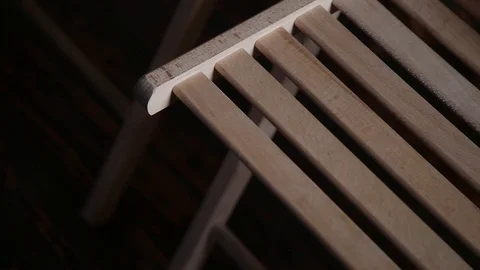 Empty wooden chairs in the classroom for training. Stock Footage 104264774