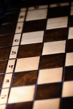 Empty Wooden Chessboard Pattern Background for Game Strategy and Design Stock Photos