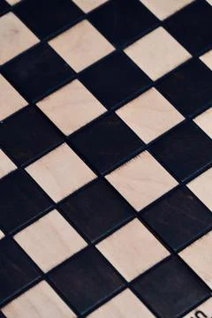 Empty Wooden Chessboard Pattern Background for Game Strategy and Design Stock Photos