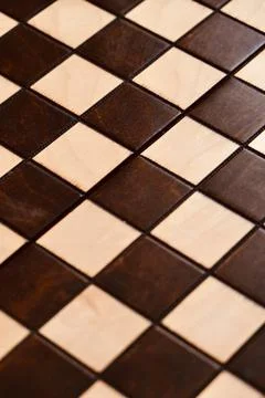 Empty Wooden Chessboard Pattern Background for Game Strategy and Design Stock Photos