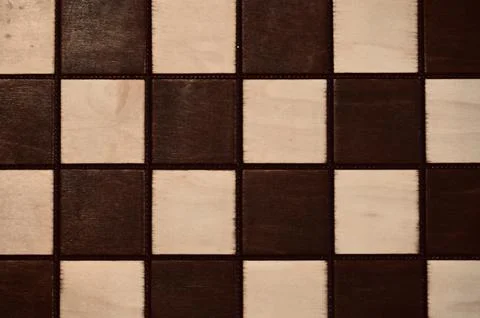 Empty Wooden Chessboard Texture Background Flat Lay Top View Stock Photos