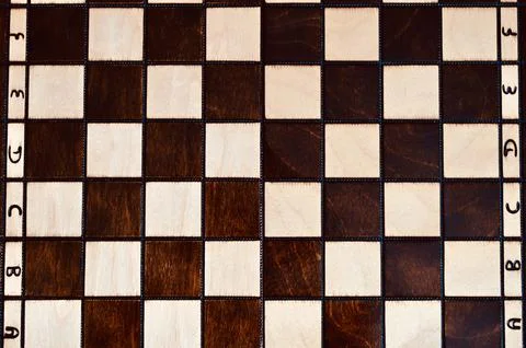 Empty Wooden Chessboard Texture Background Flat Lay Top View Stock Photos