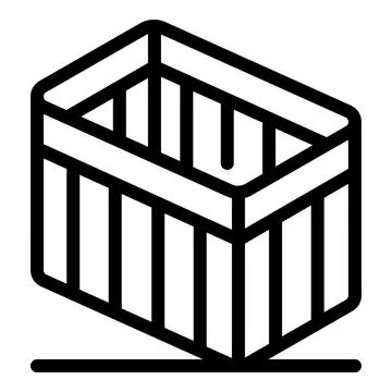 Empty wooden crate standing on surface delivering fresh products Illustrazione stock