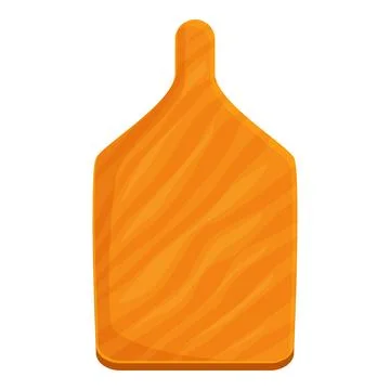 Empty wooden cutting board with handle standing up for food preparation Illustration