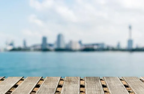 Empty wooden deck Stock Photos
