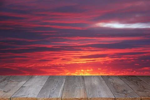 Empty wooden deck Foto stock