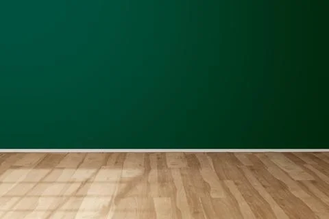 Empty wooden deck table over Green solid colors wallpaper background Stock Illustration