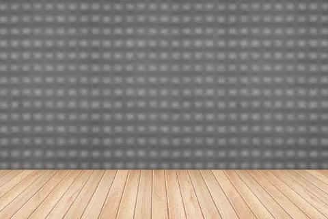 Empty wooden deck table for product montage Stock Photos
