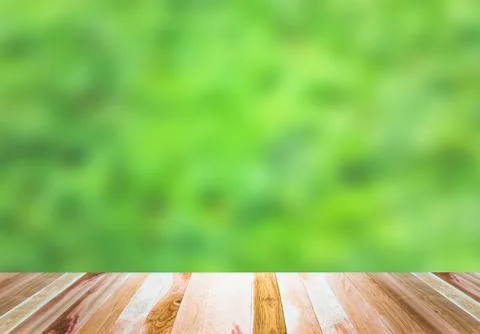 Empty wooden deck table top Ready for product display montage with blurred gr Stock Photos
