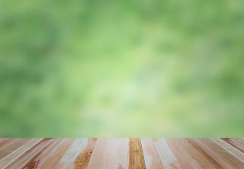 Empty wooden deck table top Ready for product display montage with blurred gr Stock Photos