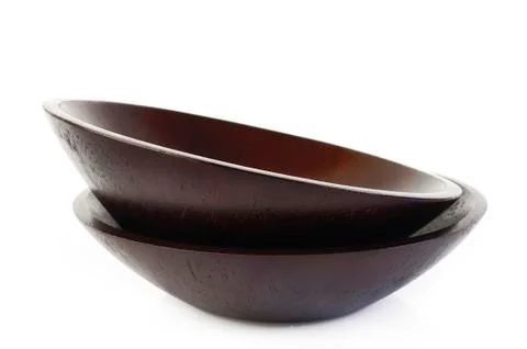 Empty wooden dish Stock Photos