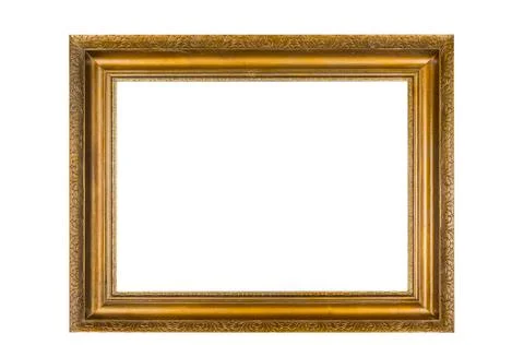 Empty wooden frame on the white background Stock Photos