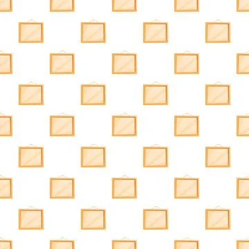 Empty wooden frames hanging on a white wall pattern 库存插图