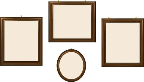 Empty wooden frames Stock Illustration