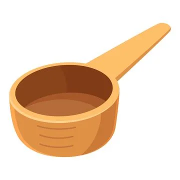 Empty wooden measuring spoon with visible measurement lines, useful for cooki Stock Illustration