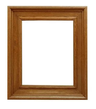 Empty wooden picture frame creating a border for content Stock Photos