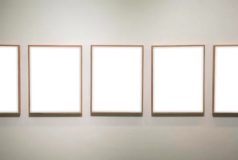 Empty wooden picture frames Stock Photos