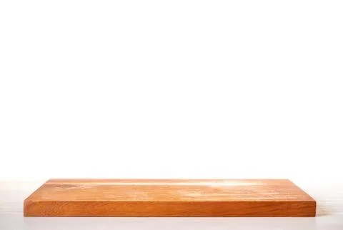 Empty wooden platform on a white background Stock Photos