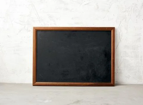 Empty wooden rectangular frame, chalk board for writing a to-do list Stock Photos